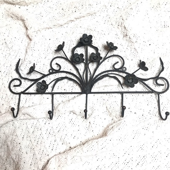 Other - Antique Reproduction Floral Hook Rack Wall Hanging